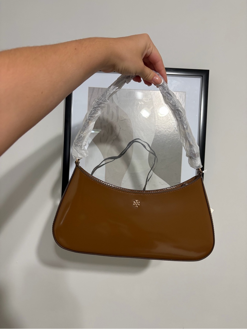 Tory Burch Brown Patent Leather Shoulder Bag